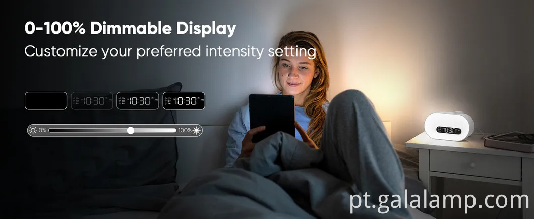 Monitor de sono de ruído branco Bluetooth com despertador RGB